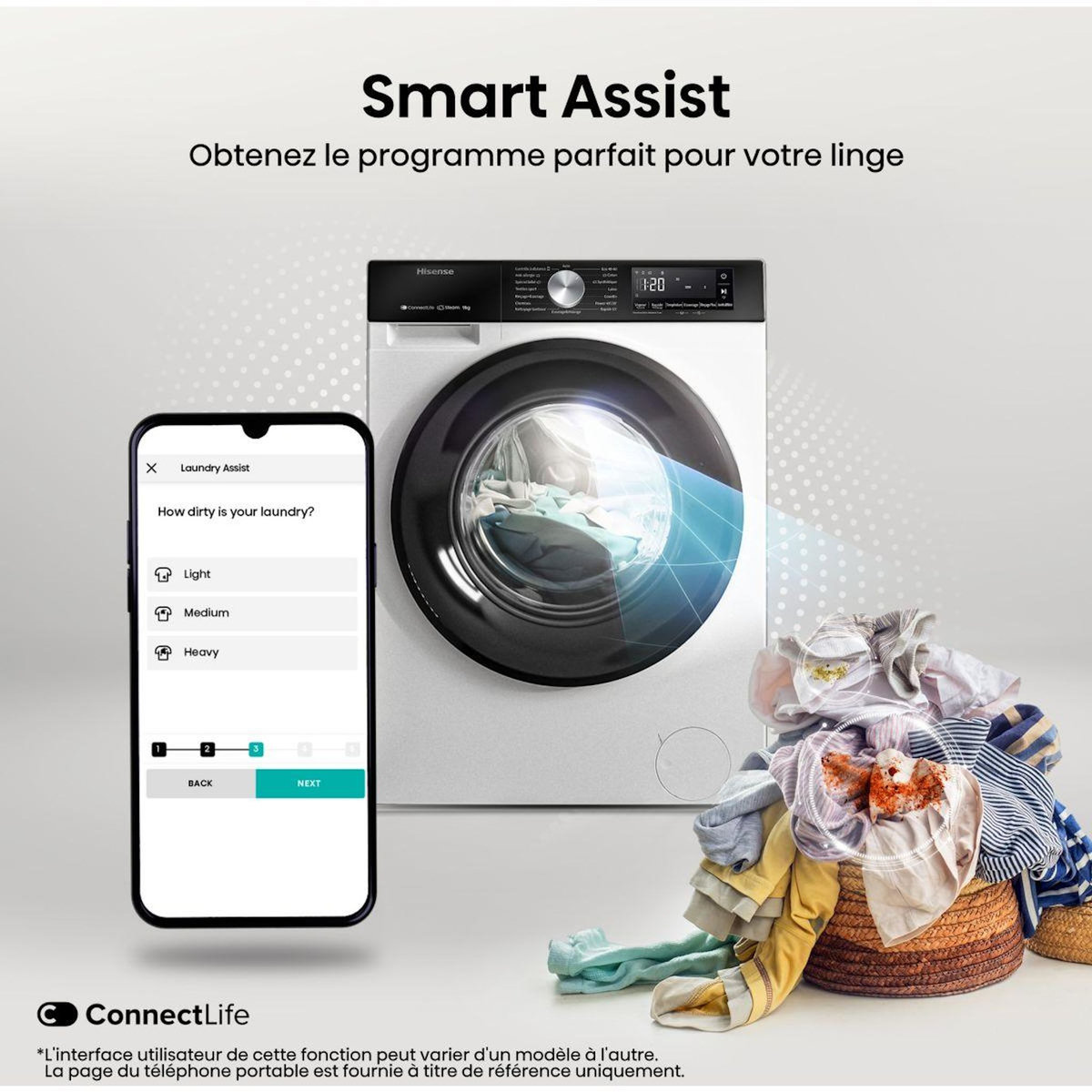 Hisense Lave linge séchant hublot WD3S9043BW3