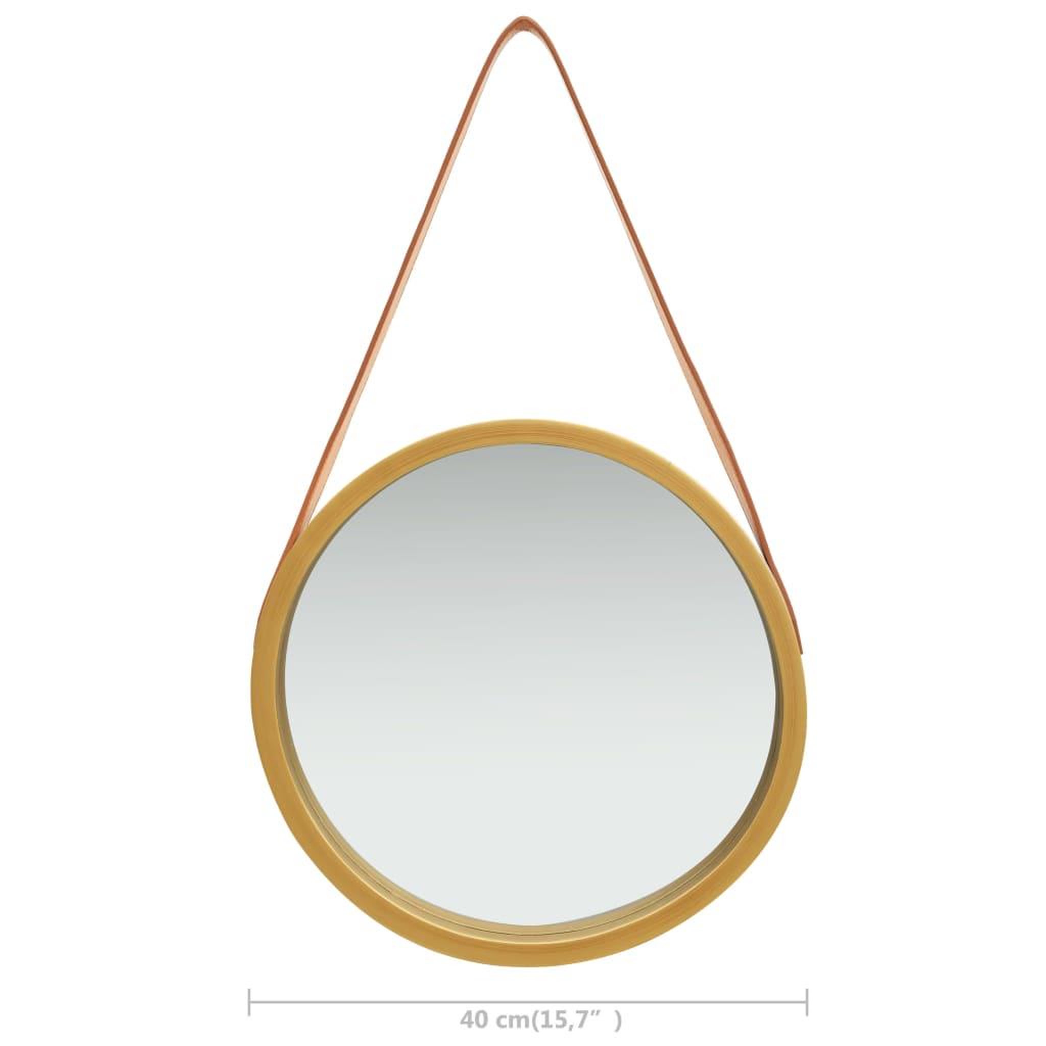Voir la diapositive 6 : VIDAXL Miroir mural avec sangle 40 cm Dore