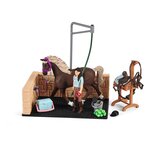 Schleich Figurine - Box de lavage pour chevaux Emily et Luna