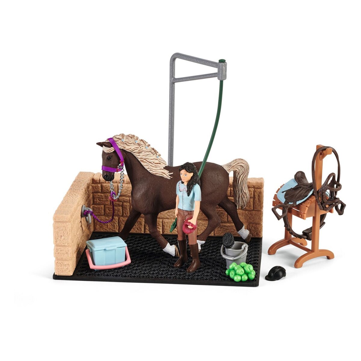 Schleich Figurine - Box de lavage pour chevaux Emily et Luna