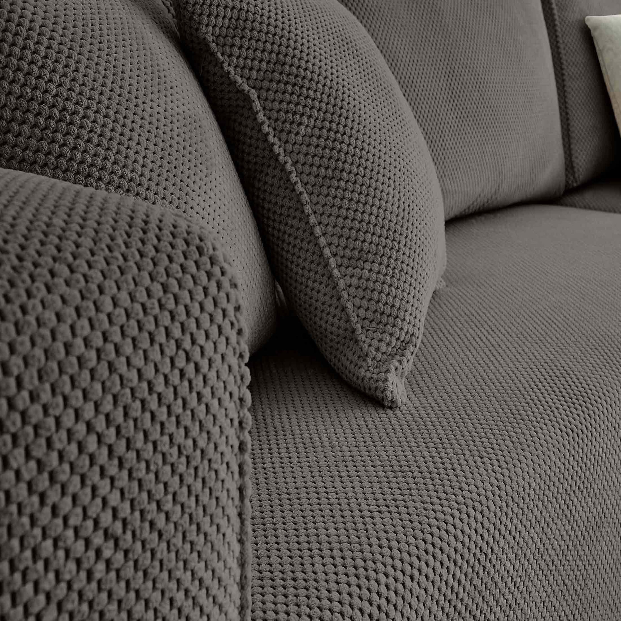 Voir la diapositive 4 : BEST MOBILIER Topaze - canapé d'angle réversible - 4 places - convertible avec coffre - en velours texturé