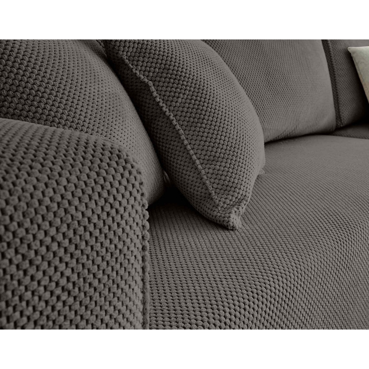 BEST MOBILIER Topaze - canapé d'angle réversible - 4 places - convertible avec coffre - en velours texturé