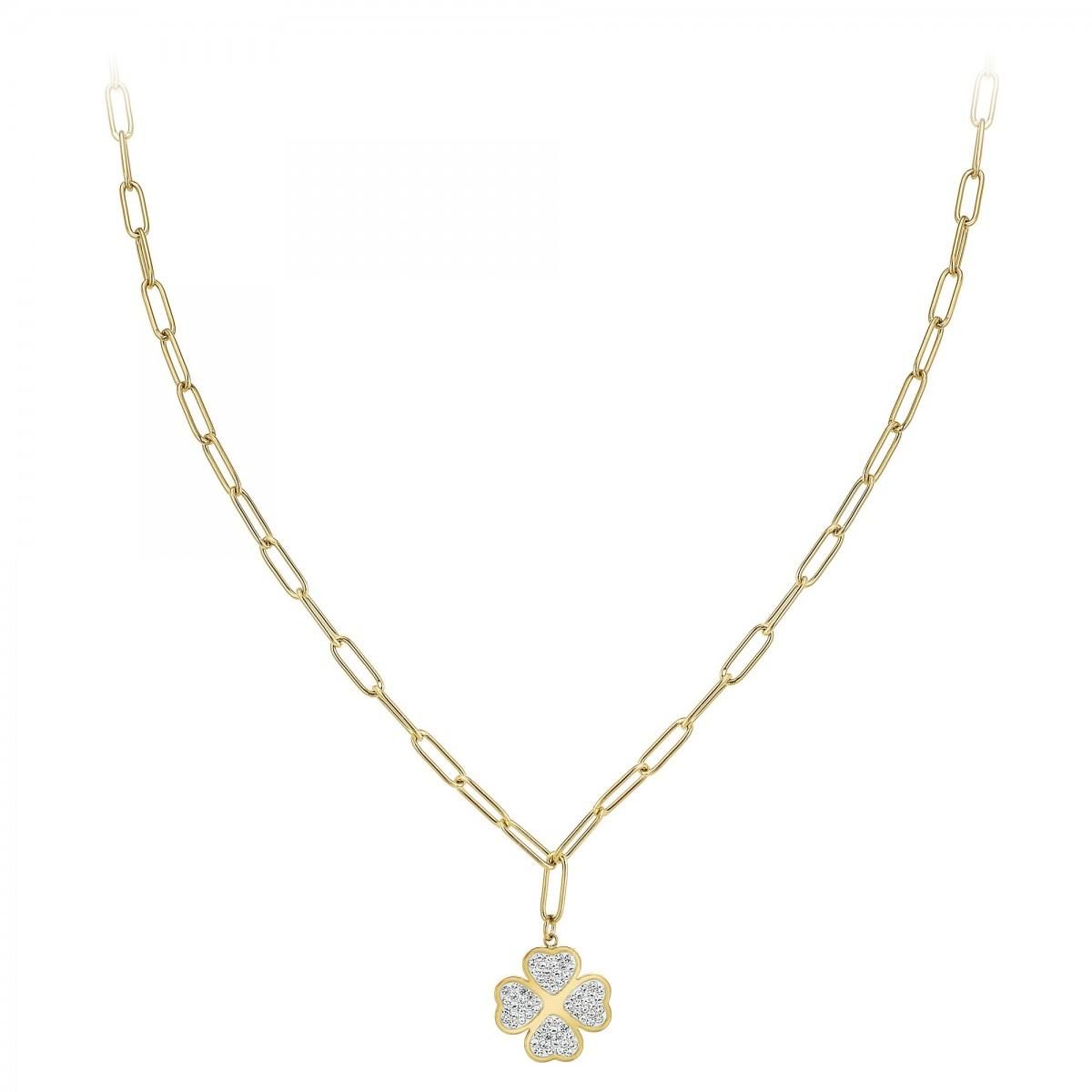 SC BOHEME Collier trèfle SC Bohème orné de Cristaux scintillants