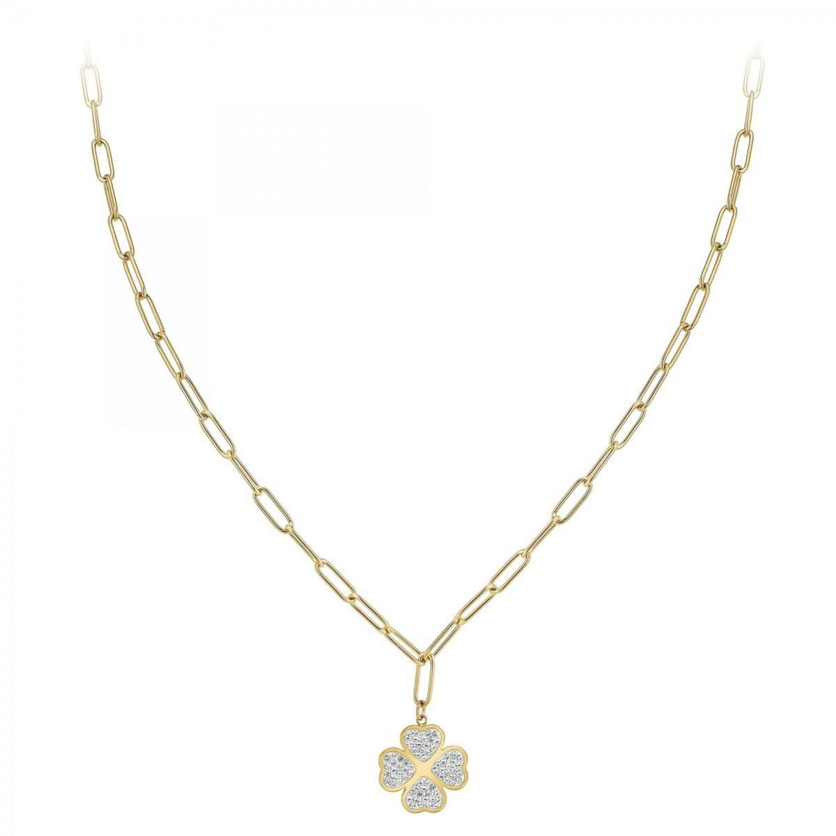 SC BOHEME Collier trèfle SC Bohème orné de Cristaux scintillants