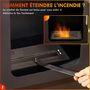 Voir la diapositive 5 : HOMCOM Cheminée bioéthanol design contemporain - étagère - brûleur 1,2 L - contrôle de flamme et manche inclus - acier noir blanc