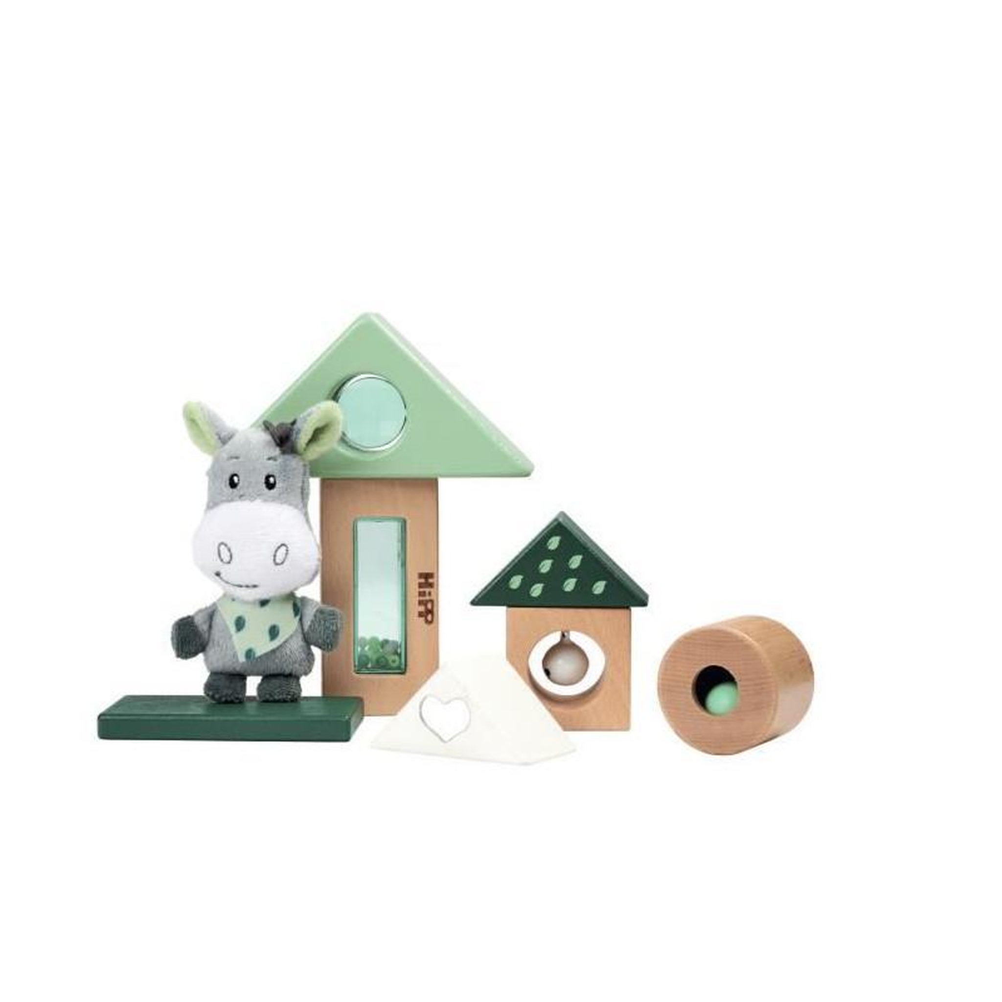 Voir la diapositive 4 : Eichhorn Jouet musical Eichhorn EH Baby Hipp en bois avec peluche