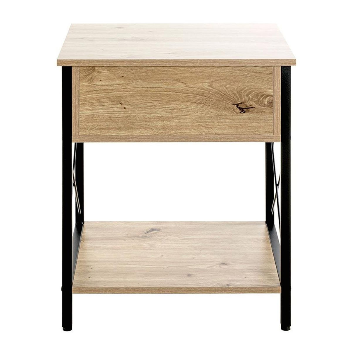 Paris Prix Table de Chevet 1 Tiroir  Jodi  60cm Naturel & Noir