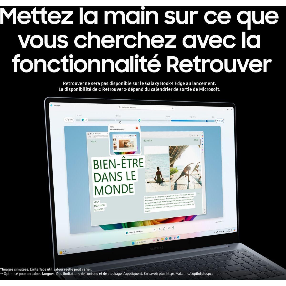 Samsung Ordinateur portable Galaxy Book4 Edge + souris + sacoche