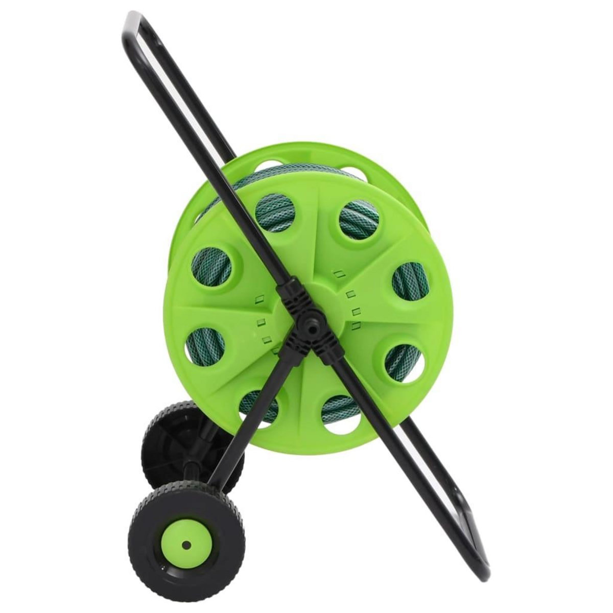 VIDAXL Chariot enrouleur vert avec jeu de raccords de tuyaux 1,9cm 20m