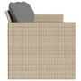 Voir la diapositive 5 : VIDAXL Canape de jardin avec coussins 3 places beige resine tressee