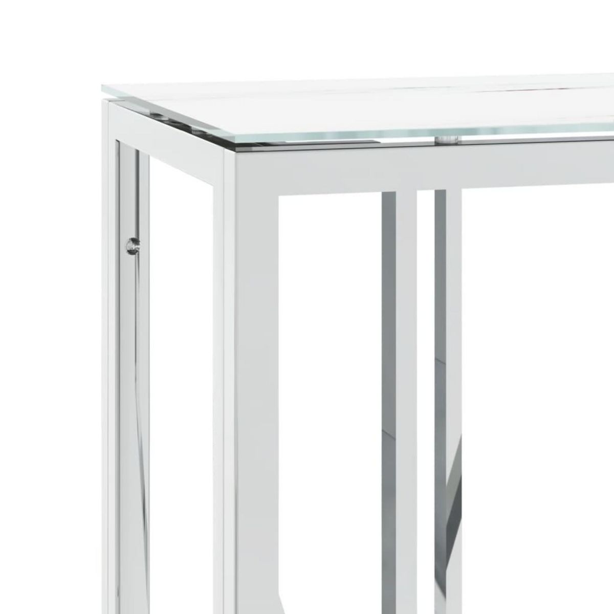 VIDAXL Table console argente 110x30x70 cm acier inoxydable et verre
