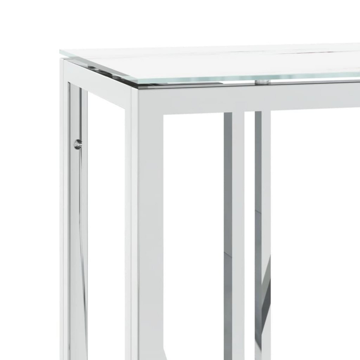 VIDAXL Table console argente 110x30x70 cm acier inoxydable et verre