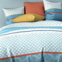 Voir la diapositive 2 : Les Ateliers du Linge Parure housse de couette coton 57fils eva blue