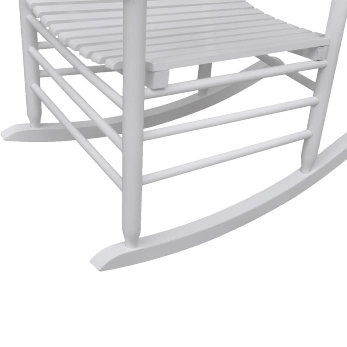 VIDAXL Chaise a bascule avec siege incurve Blanc Bois