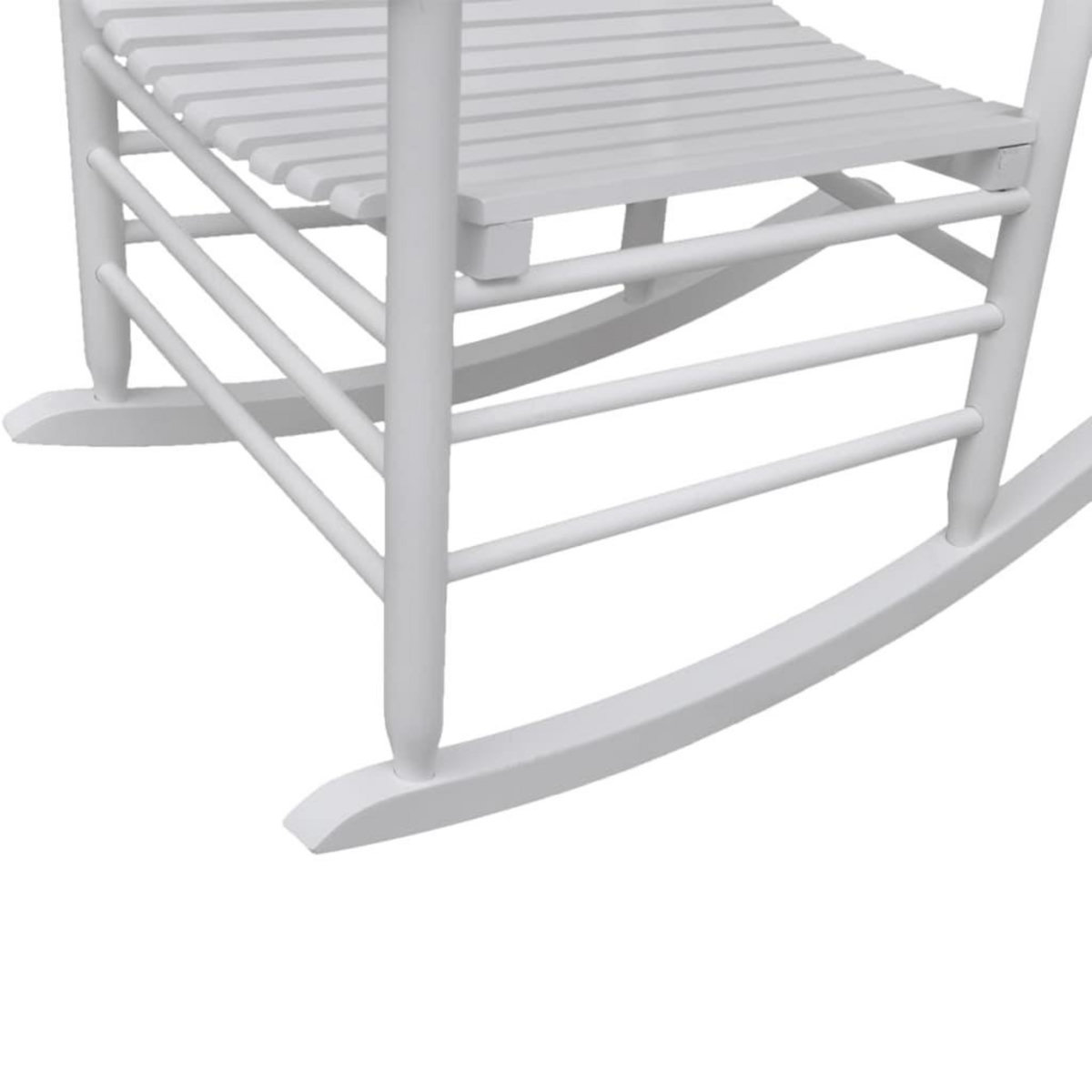 VIDAXL Chaise a bascule avec siege incurve Blanc Bois