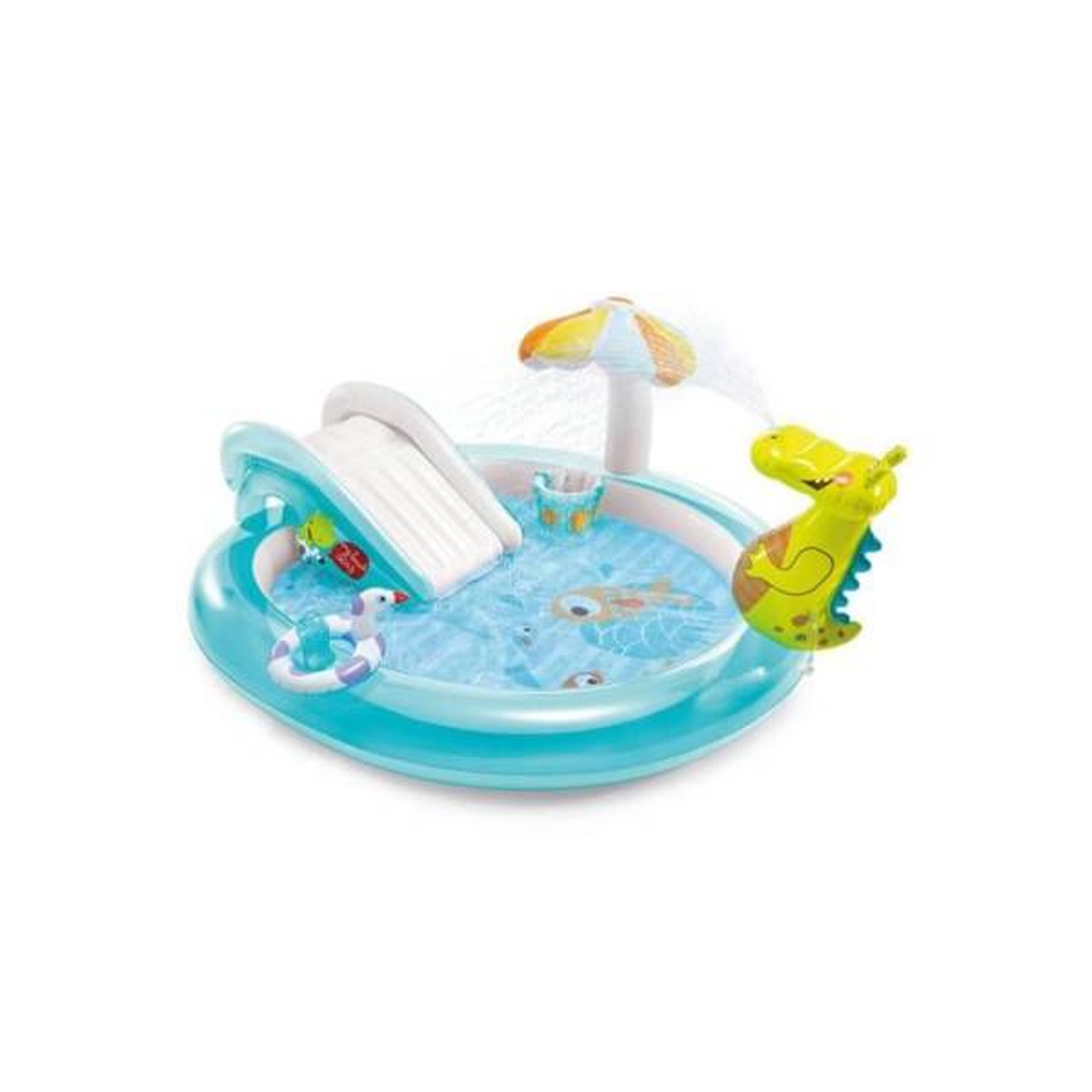 INTEX Aire de jeux gonflable - INTEX - Alligator - 160 Litres - 2 ans+ - 201 x 160 x 84 cm - Inclus : 1 bouée canard et un sceau gonf