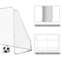 Voir la diapositive 5 : HOMCOM But de football - cage de foot - but futsal dim. 301L x 126l x 200H cm - châssis métal époxy filet PE - piquets inclus - blanc