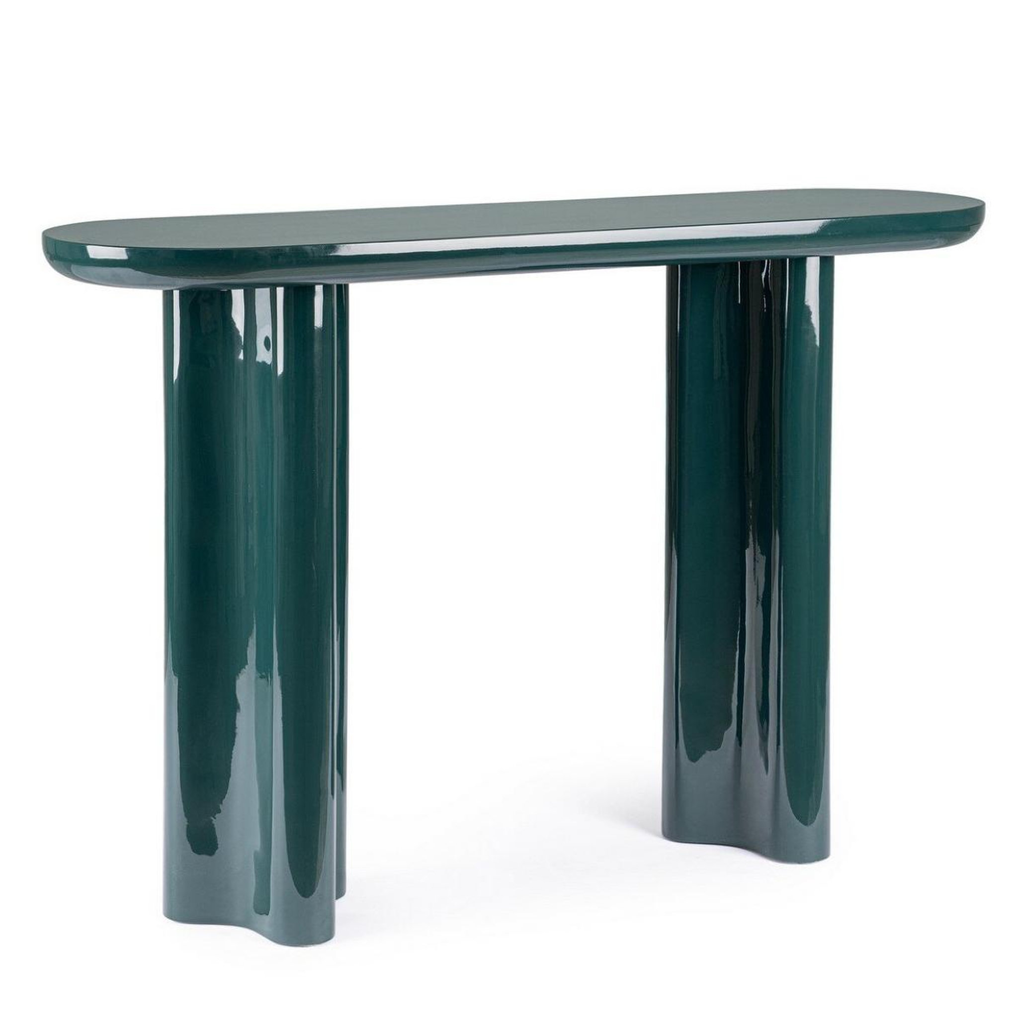 JLC KREATION Console design laquée bleu emeraude 120cm emeralda