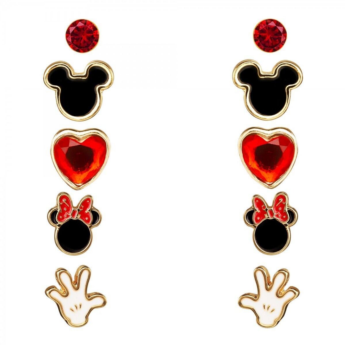 SC CRYSTAL Lot de 5 paires de boucles d'oreilles Disney - Mickey et Minnie