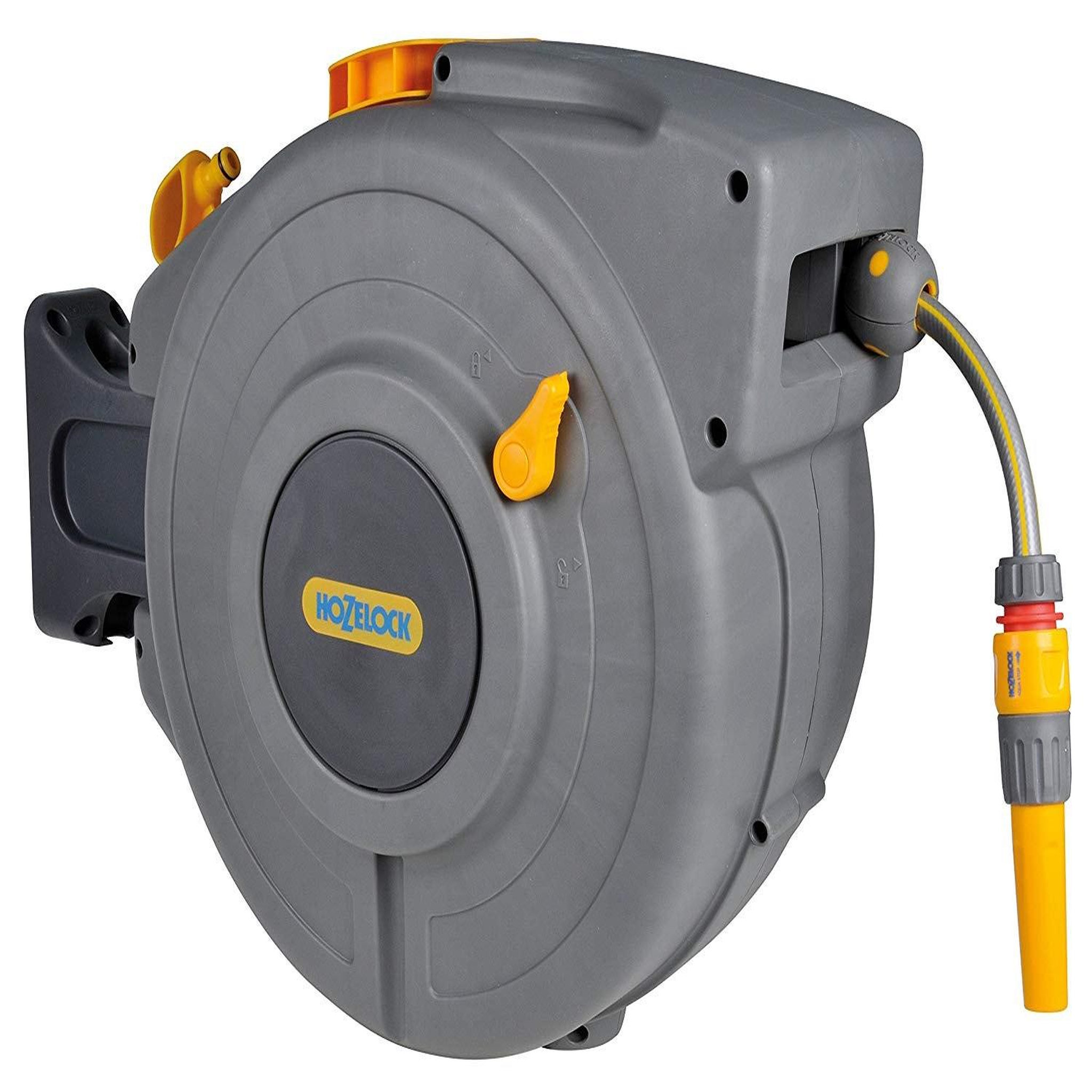 Hozelock Dévidoir caréné fixation murale enroulement automatique avec tuyau 20 m