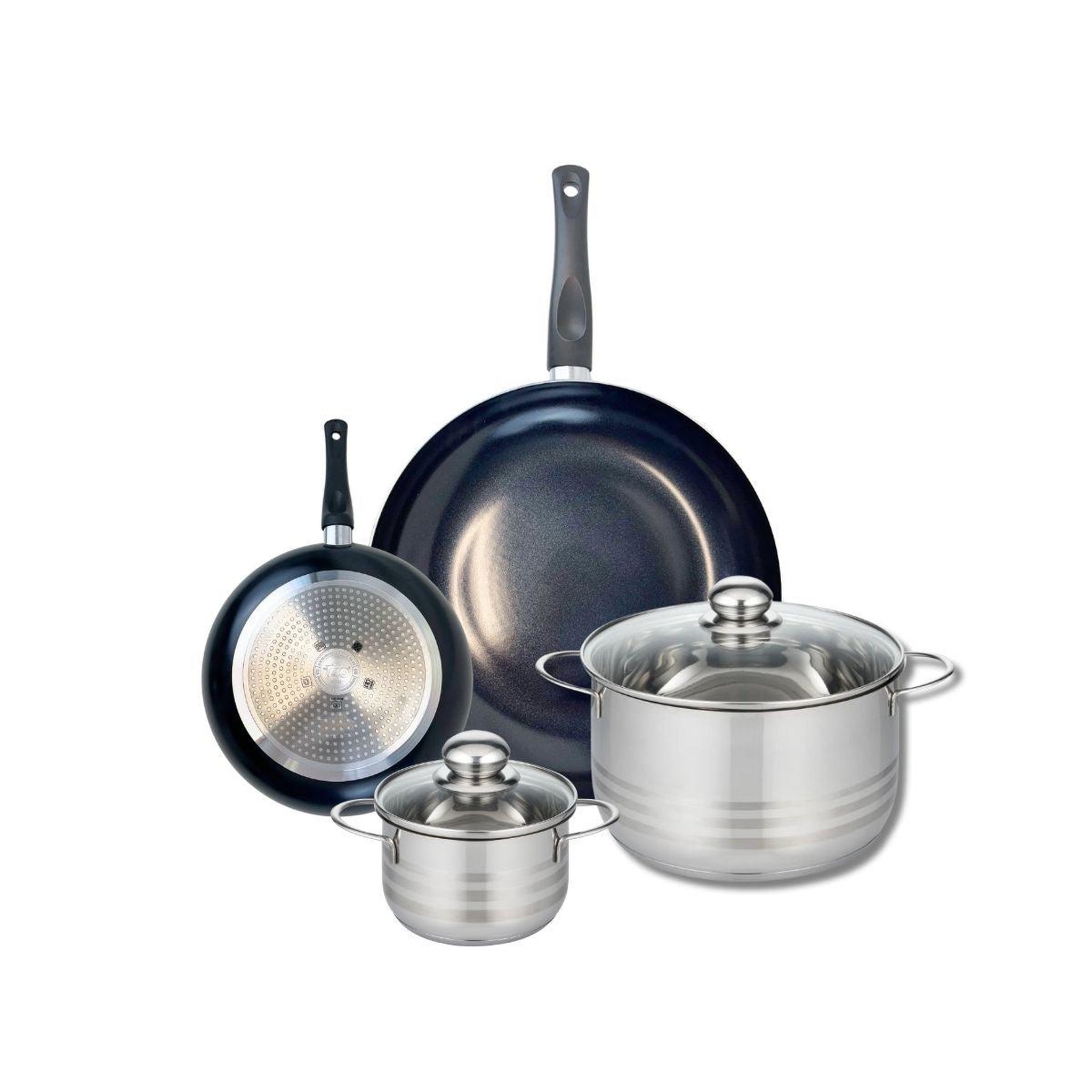 ELO Ensemble de 2 poêles de cuisson 20 et 32 cm et 2 faitouts 14 et 24 cm elo prima brillant
