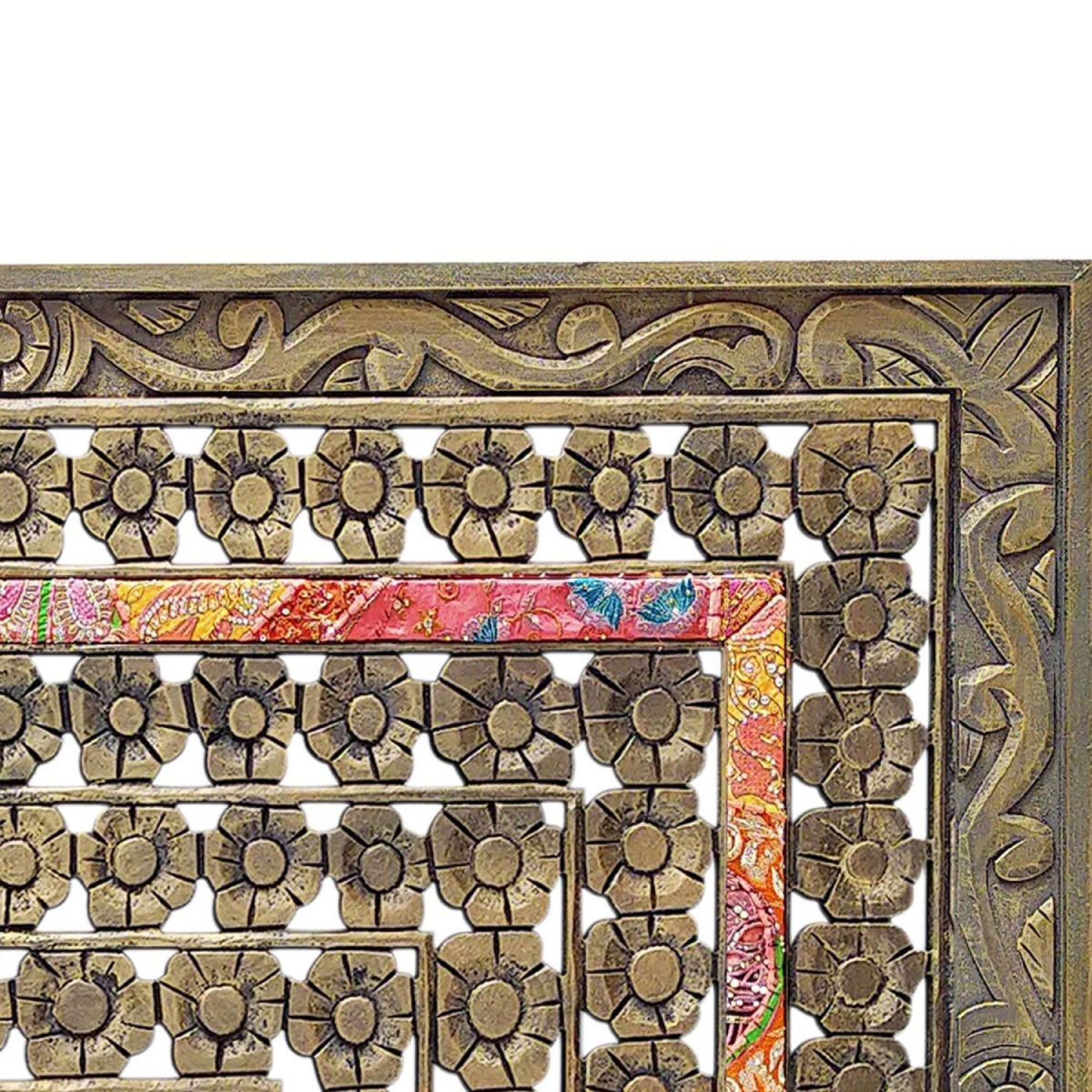 Voir la diapositive 2 : Paris Prix Tête de Lit en Bois Sculpté  Lisa  160cm Or