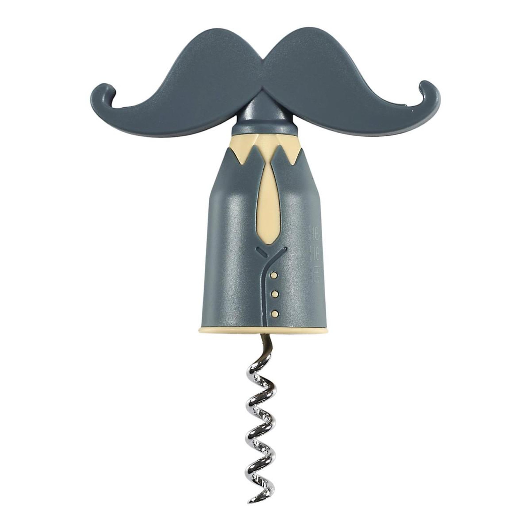 Voir la diapositive 1 : COOK CONCEPT Tire-bouchon design  moustache  13cm gris