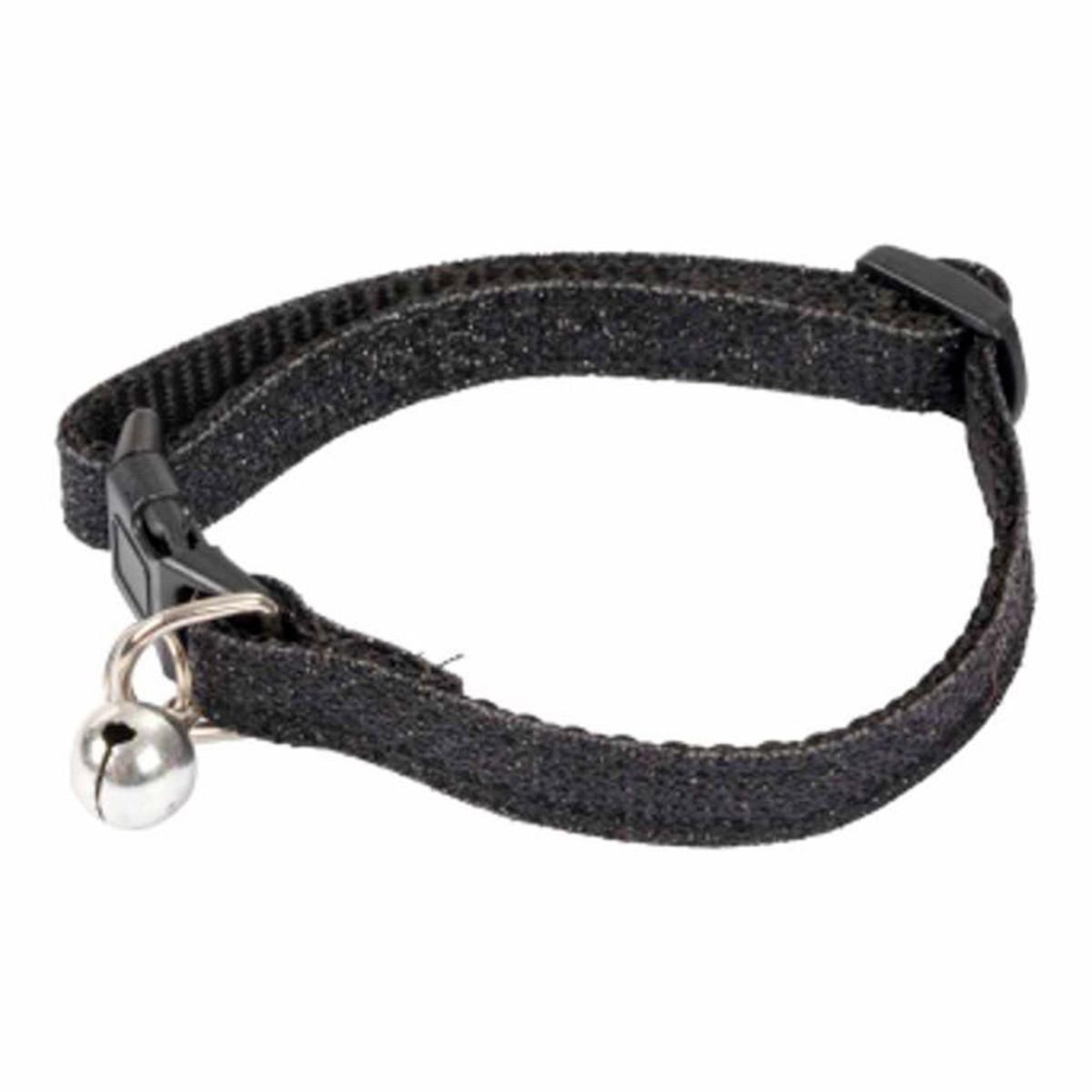 LOVE STORY Collier pour chat avec grelot  glitter  30cm noir