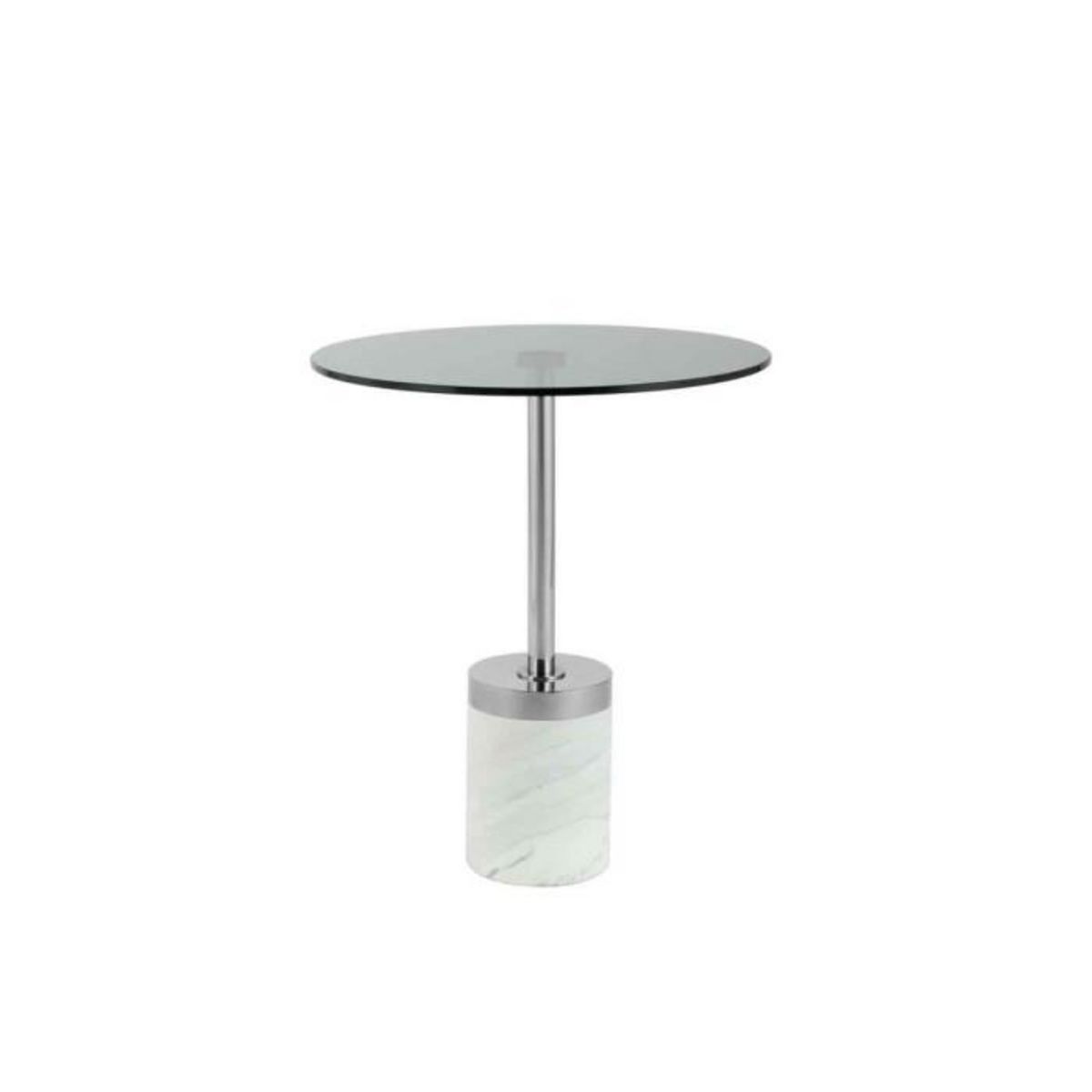 Paris Prix Table d'Appoint en Marbre  Lana  53cm Gris & Blanc