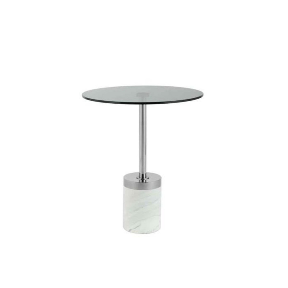 Paris Prix Table d'Appoint en Marbre  Lana  53cm Gris & Blanc