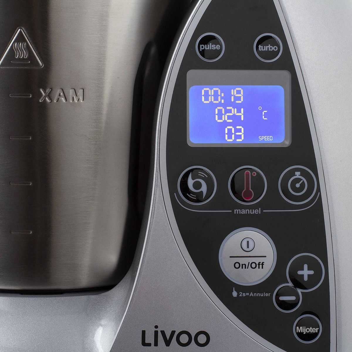 LIVOO Robot culinaire chauffant 3l 1500w gris - dop142g