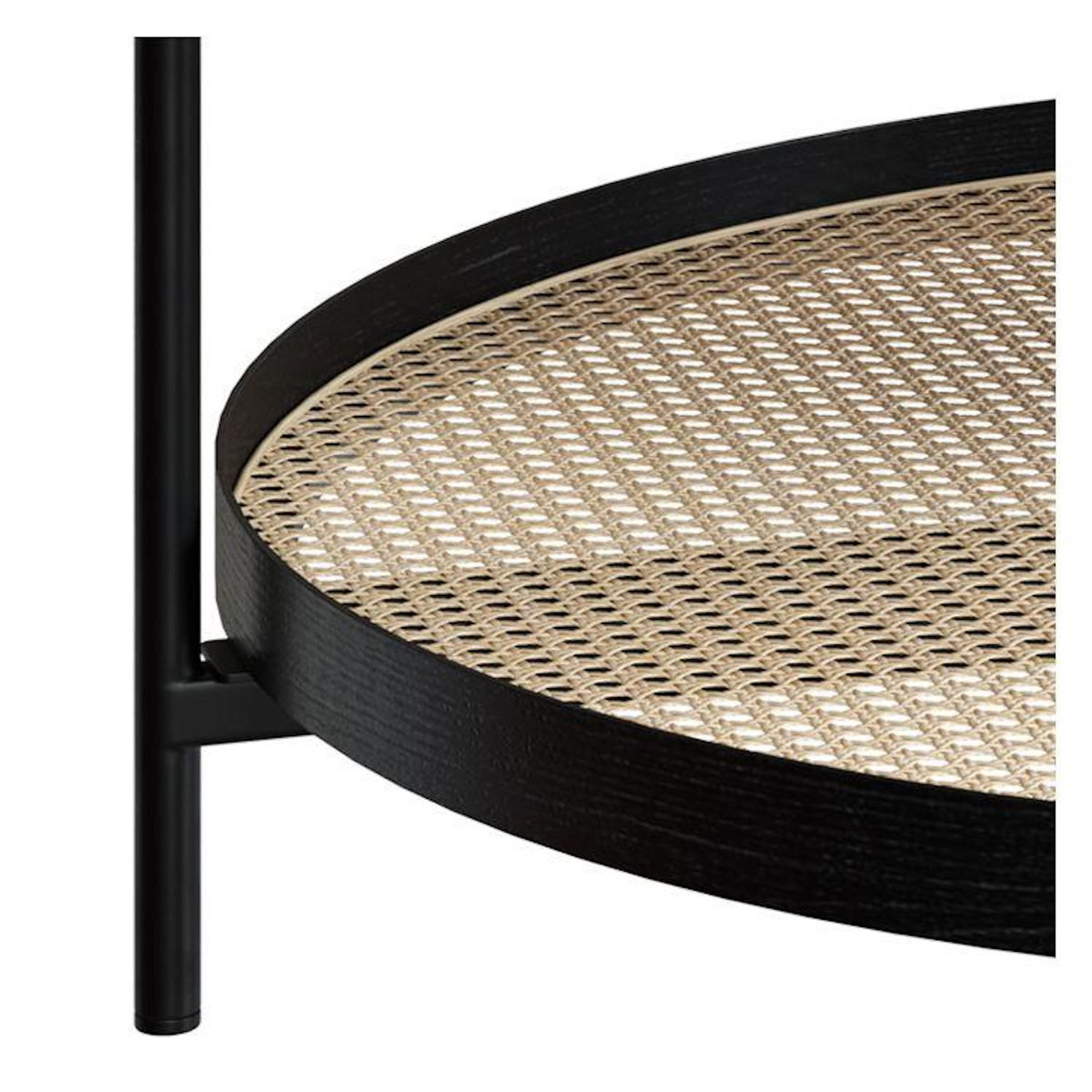 Rendez vous déco Table basse en cannage et bois de mindi noir D84 cm-Lukut