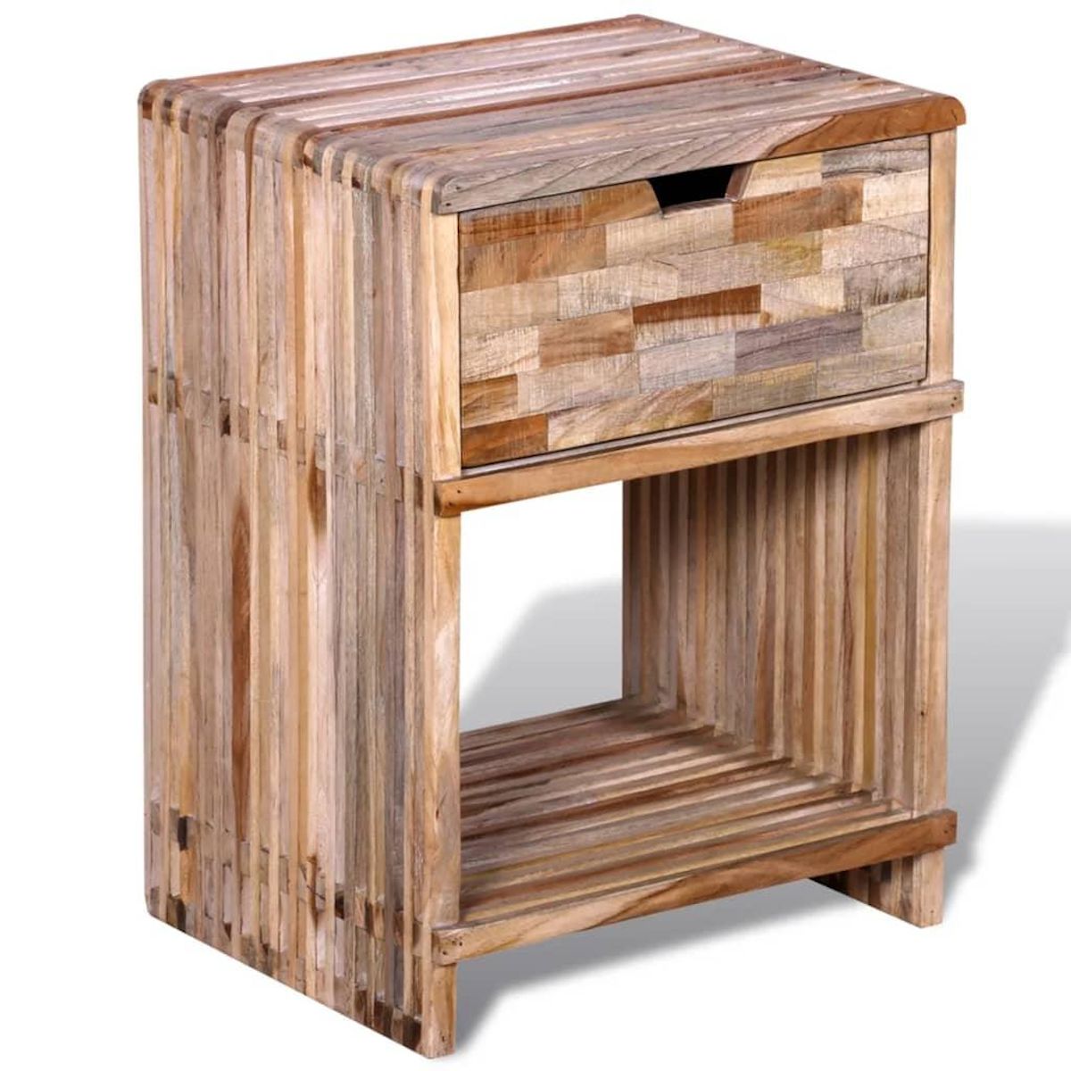 VIDAXL Table de chevet avec tiroir Bois de teck recycle