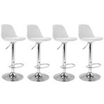 ID MARKET Lot de 4 tabourets de bar KARL design blanc