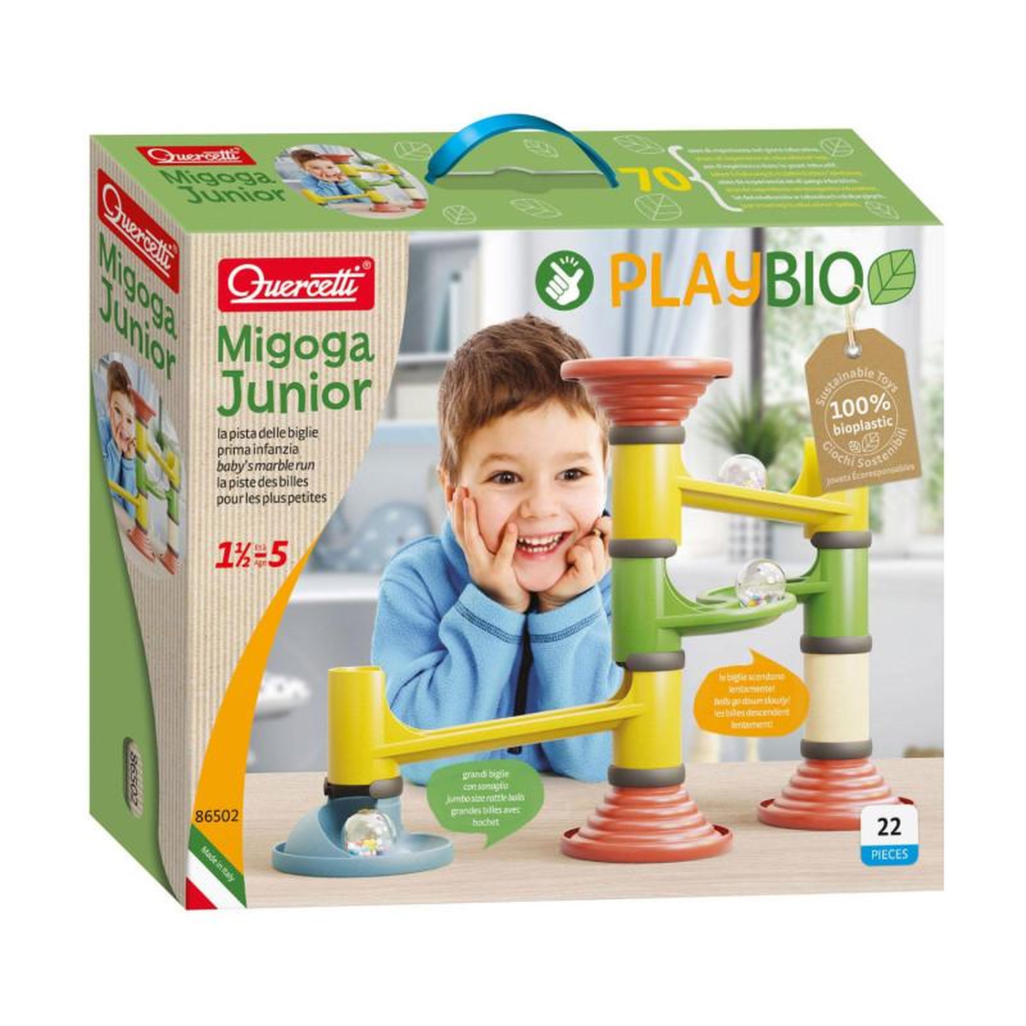 Voir la diapositive 2 : Quercetti Quercetti PlayBio Junior Circuit de billes 86502