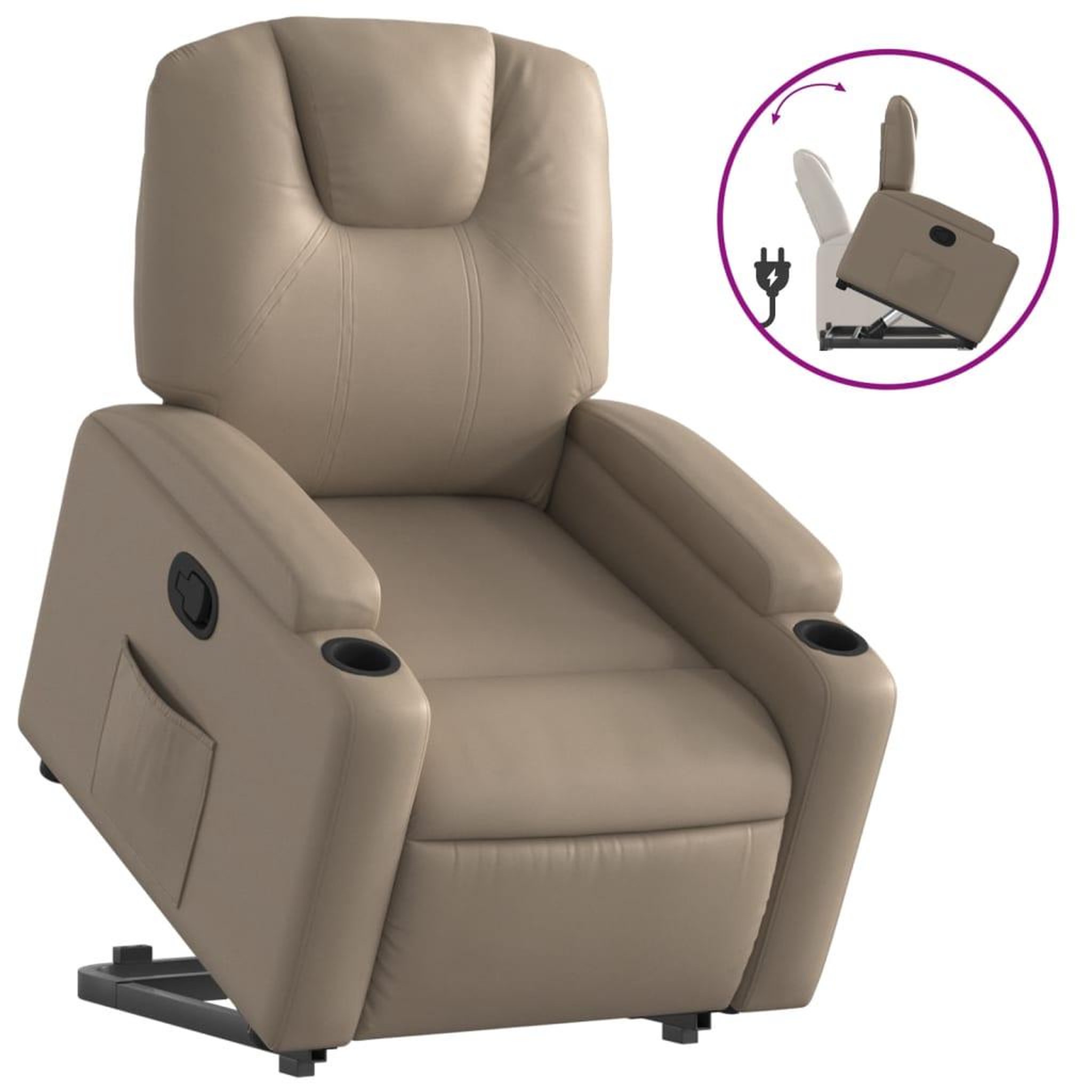 Voir la diapositive 2 : VIDAXL Fauteuil inclinable Cappuccino Similicuir