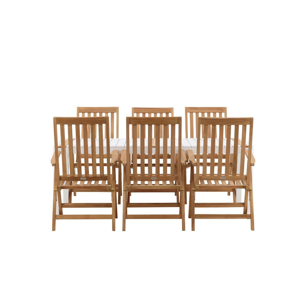 Paris Prix Ensemble Table de Jardin & 6 Chaises  Togo & Kenya  200cm Blanc & Naturel