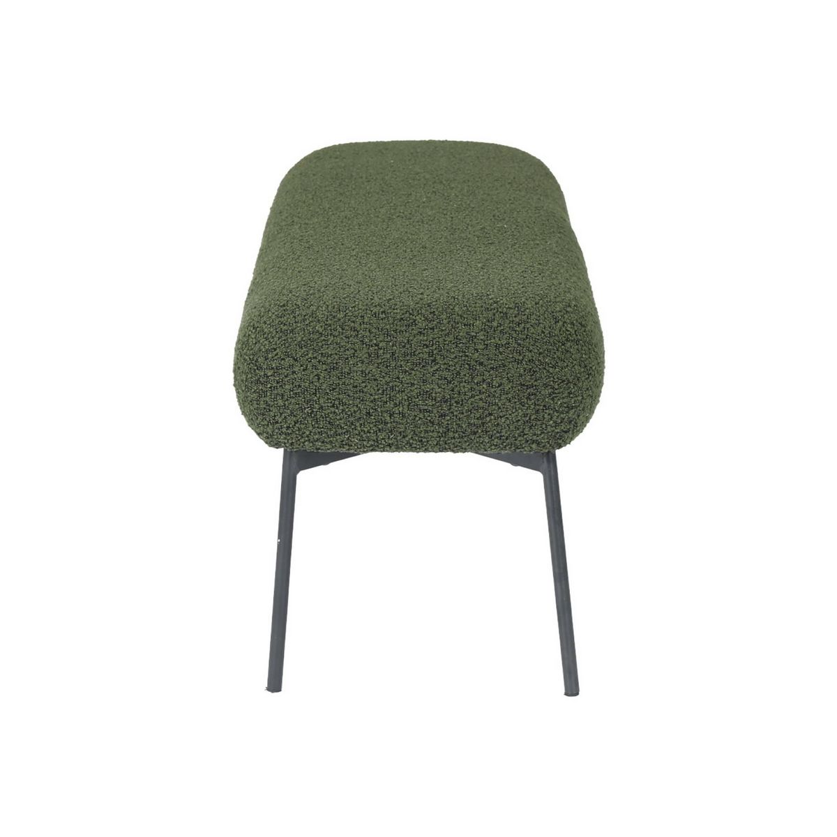 SWEEEK Banc, bout de lit avec revêtement bouclette, pieds en métal noir, L 120 x P 41 x H 42,5 cm