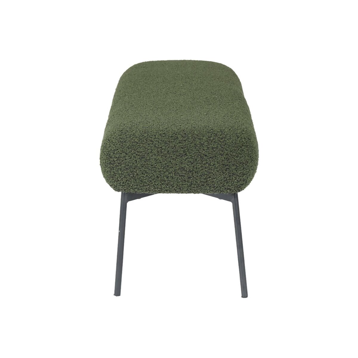 SWEEEK Banc, bout de lit avec revêtement bouclette, pieds en métal noir, L 120 x P 41 x H 42,5 cm