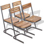 Voir la diapositive 1 : VIDAXL Chaises a manger lot de 4 bois de teck massif