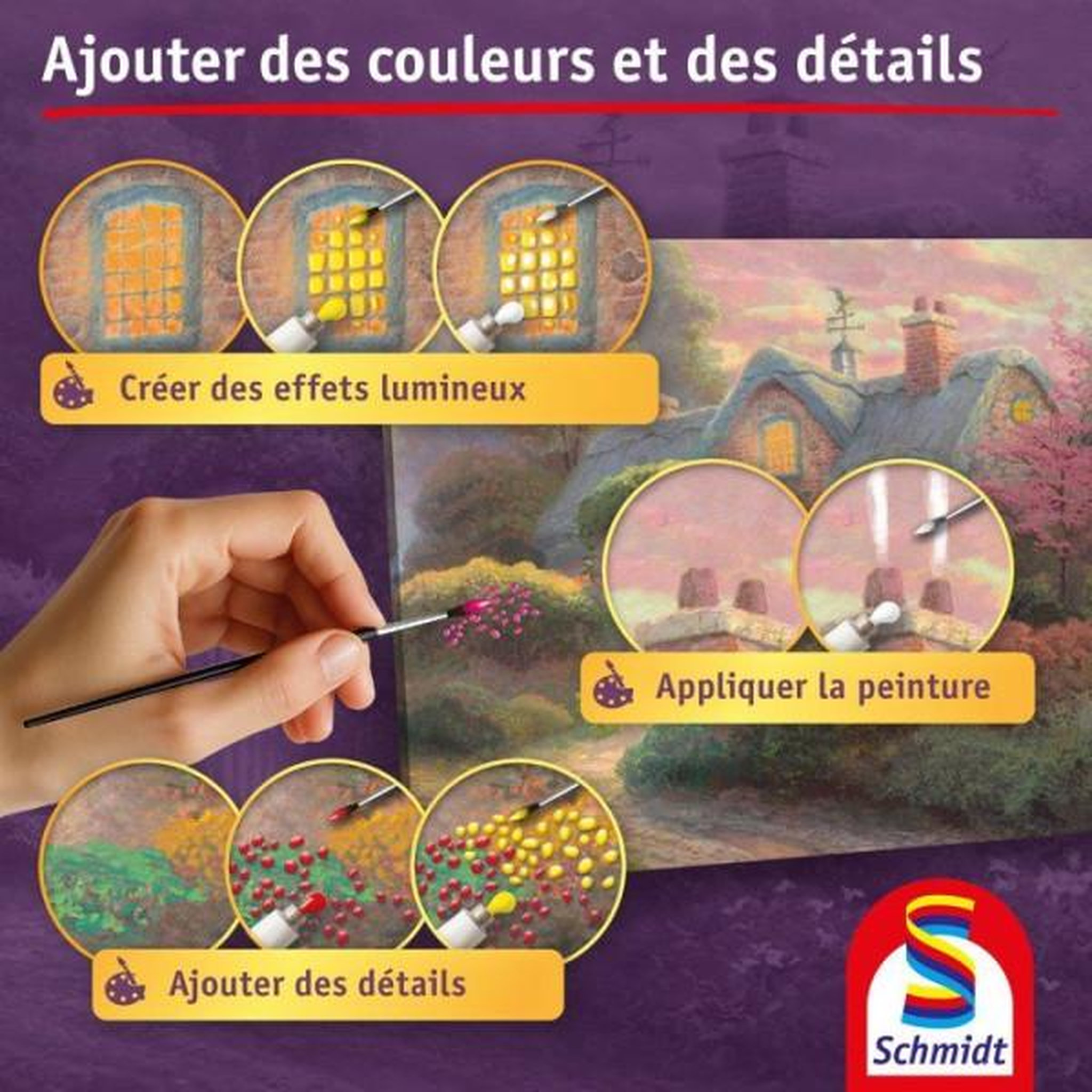Voir la diapositive 2 : Schmidt Spiele My Art Noble - Kit de peinture Premium - SCHMIDT SPIELE - Cotage Fleuri - Des 12 ans