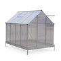 SWEEEK Serre de jardin CHENE en polycarbonate 5m² avec base. 2 lucarnes de toit. gouttière.  Polycarbonate 4mm