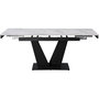 Voir la diapositive 3 : Habitat et Jardin Table à manger extensible en céramique - 160/240 cm - 6 à 10 personnes  Nova  - Blanc marbré gris