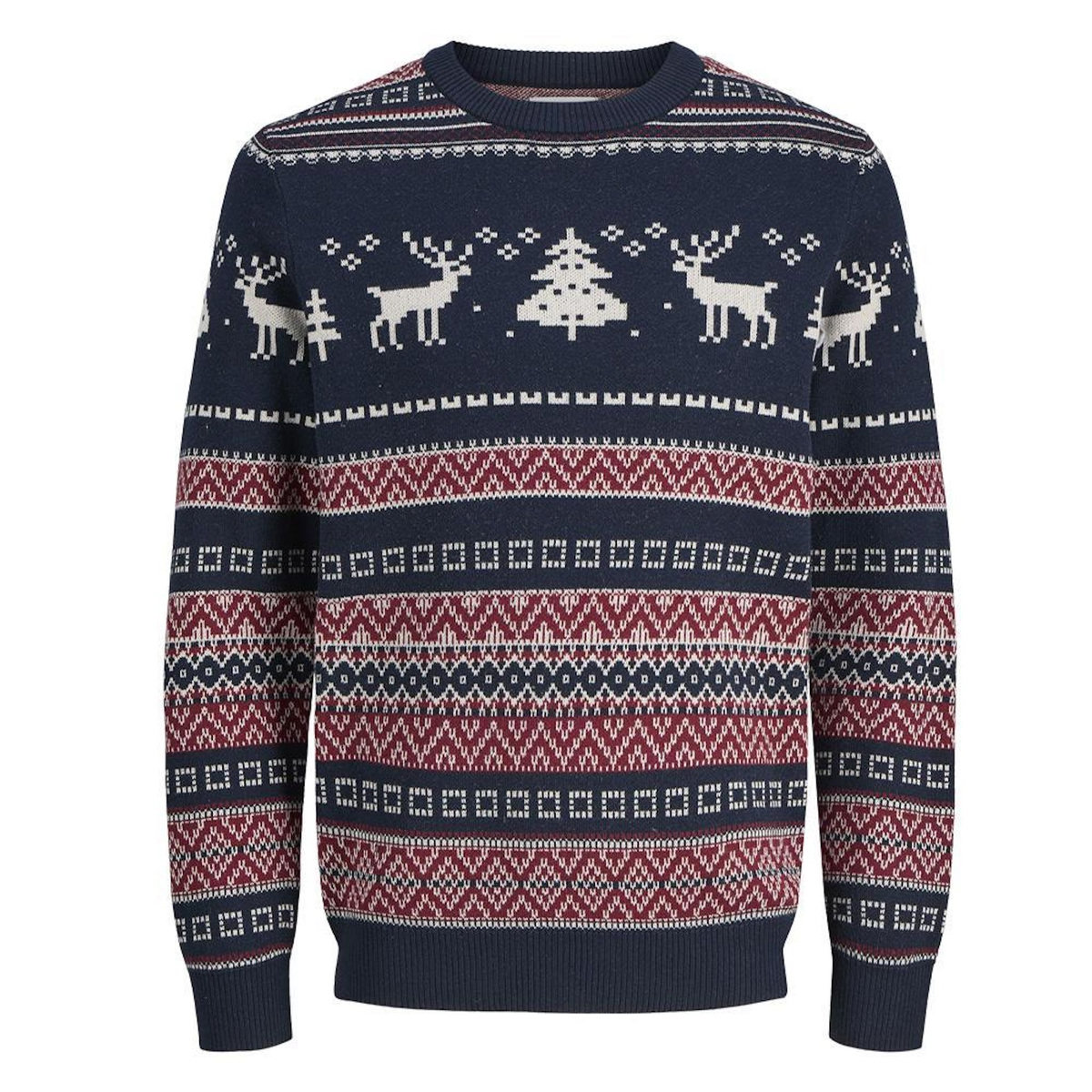 Jack & Jones Pull de Noël Marine Homme Jack & Jones Jjxmas Snowball Knit