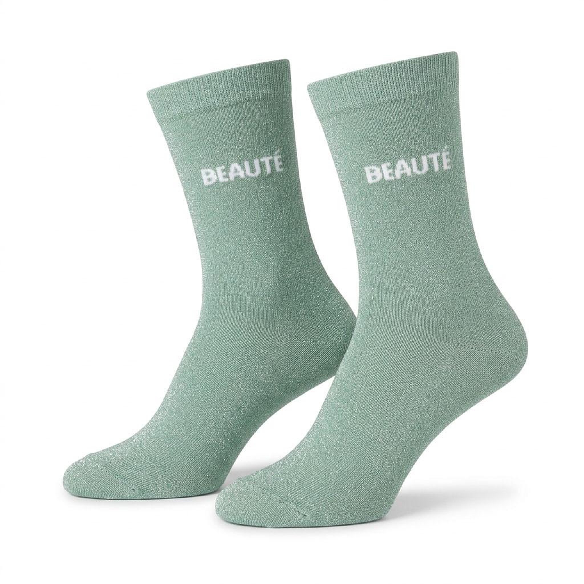 Voir la diapositive 1 : OZABI Chaussettes Femme Lurex Message Humoristique