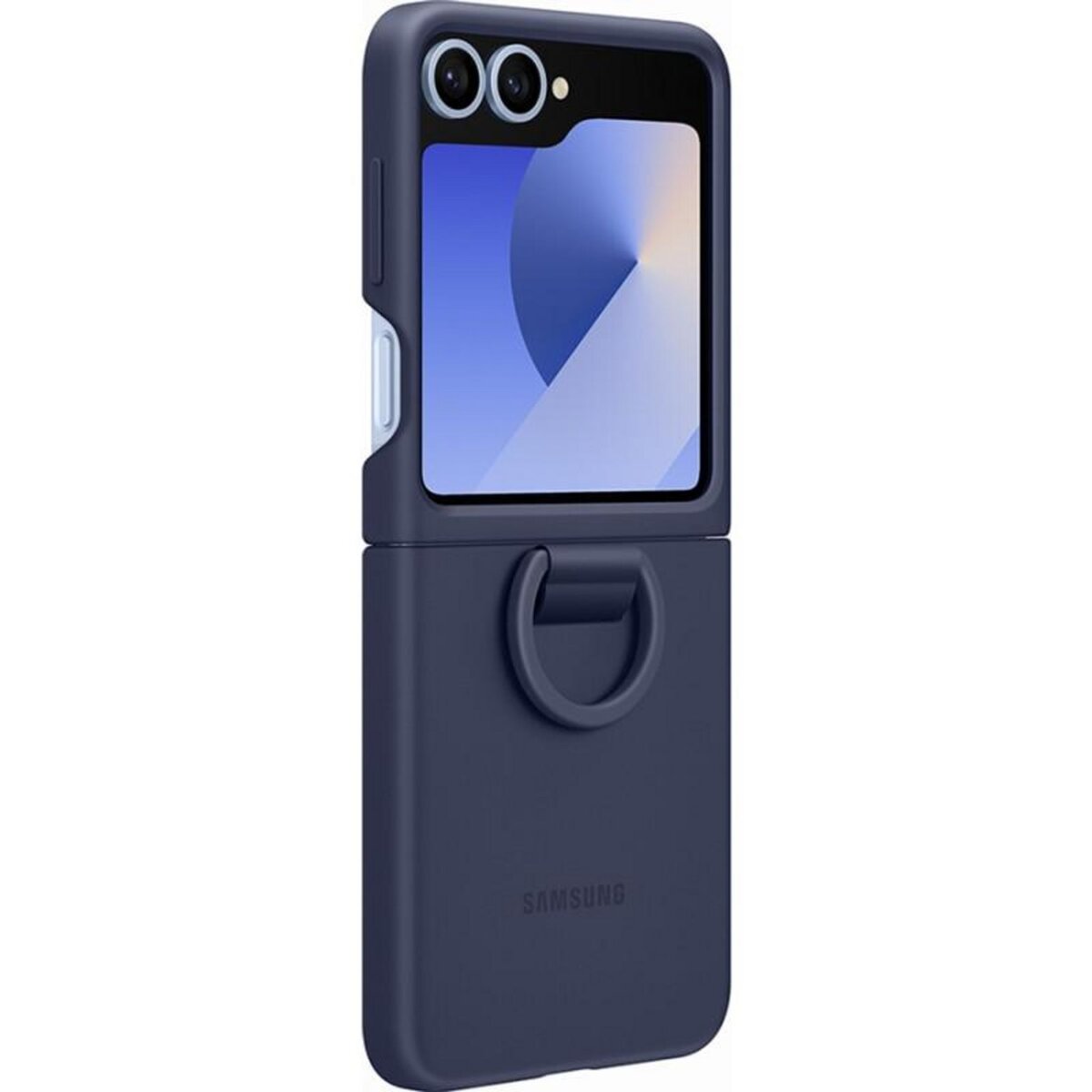 Samsung Coque et étui téléphone mobile Samsung Coque silicone avec anneau GALAXY Z FLIP 6 Bleu Nuit
