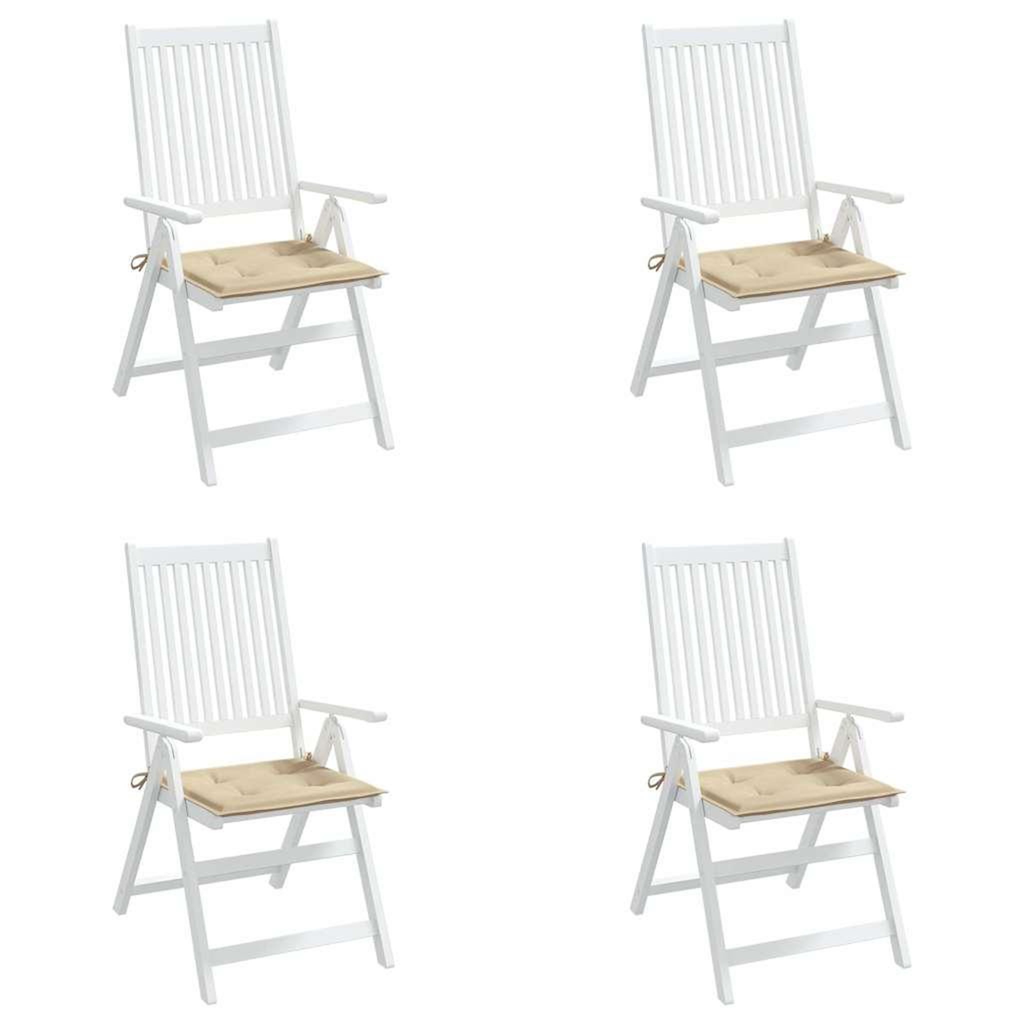 Voir la diapositive 4 : VIDAXL Coussins de chaise jardin lot de 4 beige 40x40x3cm tissu oxford