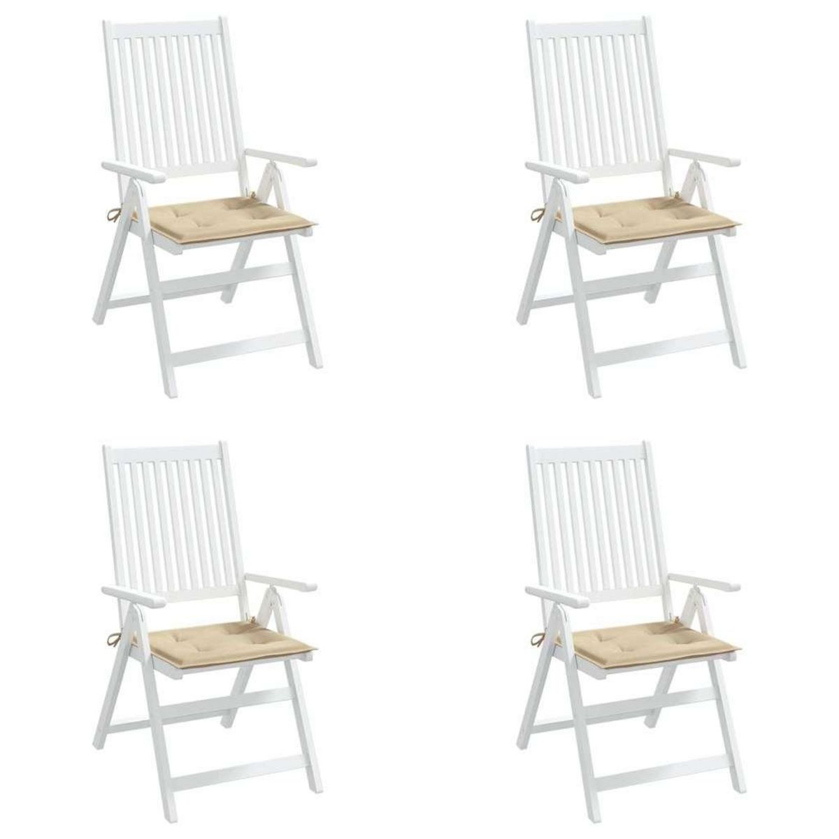 VIDAXL Coussins de chaise jardin lot de 4 beige 40x40x3cm tissu oxford