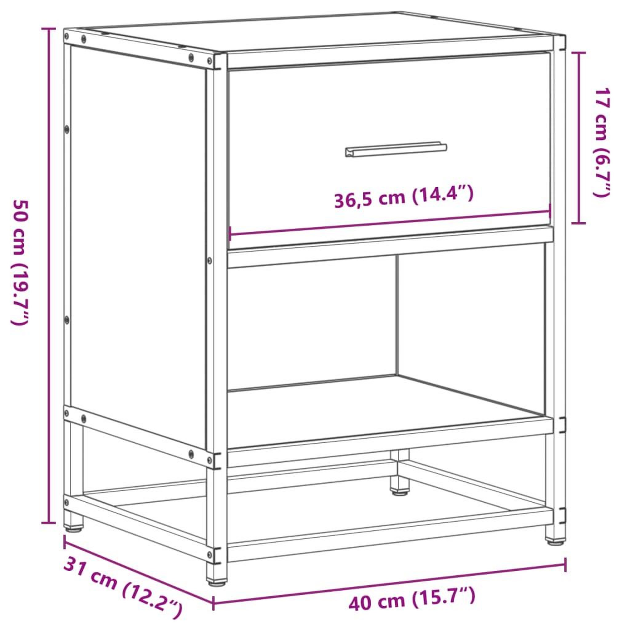 Voir la diapositive 6 : VIDAXL Tables de chevet 2 pcs chene fume 40x31x50 cm bois ingenierie