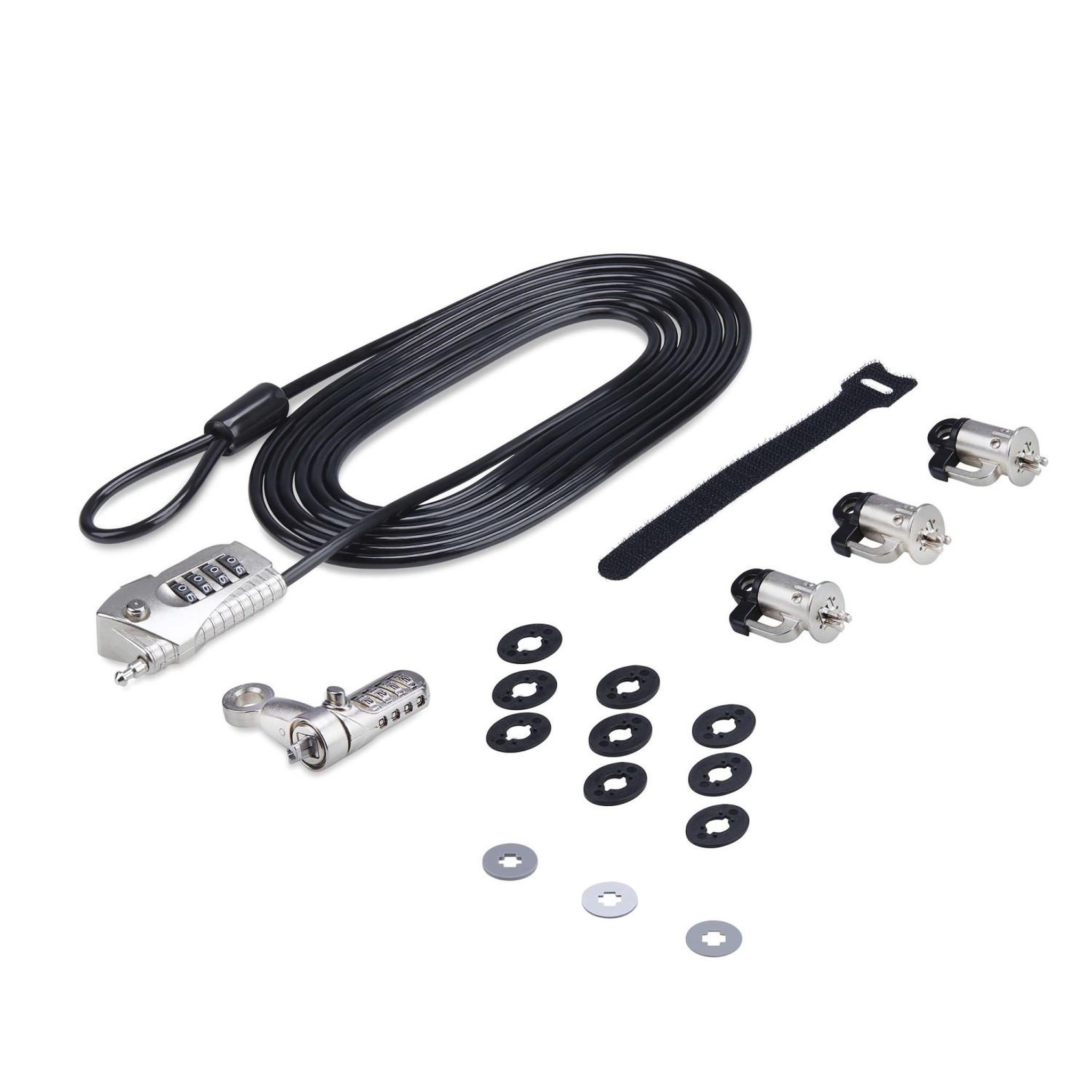 Voir la diapositive 2 : Startech StarTech.com Kit de Verrouillage pour Ordinateur Portable/de Bureau et Périphériques, Verrou/Serrure Antivol, K-Slot, Câble en Acier de 3m, 3x Unités, Cadenas à 4 Chiffres Réinitialisable par l'Utilisateur